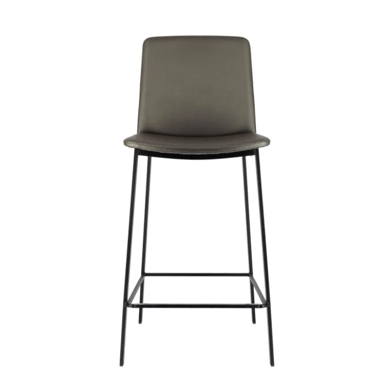Primera Tabouret snack belge rembourré en simili et pieds en métal
