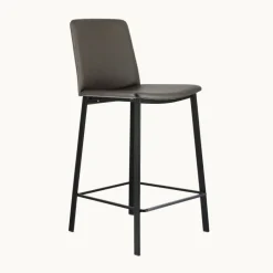 Primera Tabouret snack belge rembourré en simili et pieds en métal