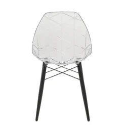 Prisma Chaise scandinave transparente avec pieds en bois