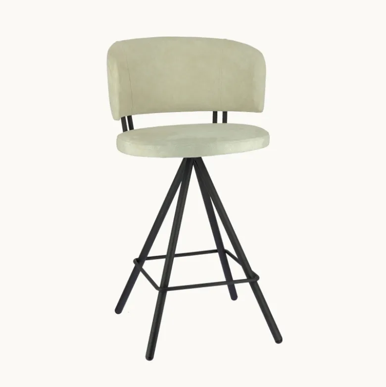 Prélude Tabouret snack en tissu et pieds métal