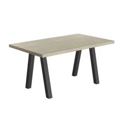 Queen Table de salle à manger rectangulaire moderne avec pieds en métal