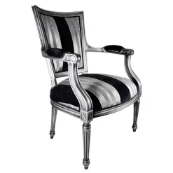 Quentin Fauteuil cabriolet Louis 16 fabrication française en tissu et bois massif