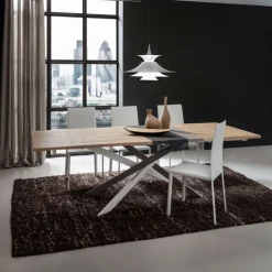 Renzo Table de salle à manger design extensible en stratifié