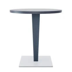 Riva Table de jardin ronde en résine tressée et plateau werzalit