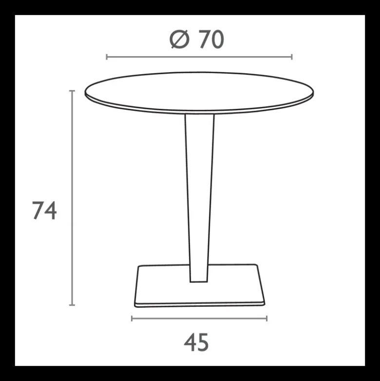 Riva Table de jardin ronde en résine tressée et plateau werzalit