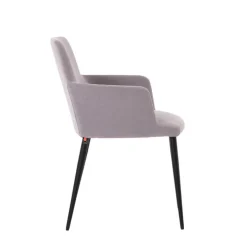 Rob C04 Mobitec® Fauteuil de salle à manger confortable en tissu et pieds métal