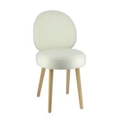 Severus Chaise cosy bicolore en tissu avec pieds bois