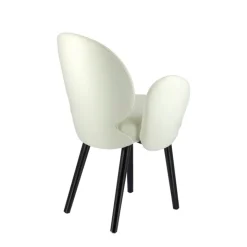 Severus Fauteuil cosy en tissu avec pieds bois