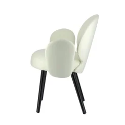 Severus Fauteuil cosy en tissu avec pieds bois