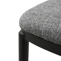 SimoneChaise bimatière en tissu dossier bois avec pieds en métal