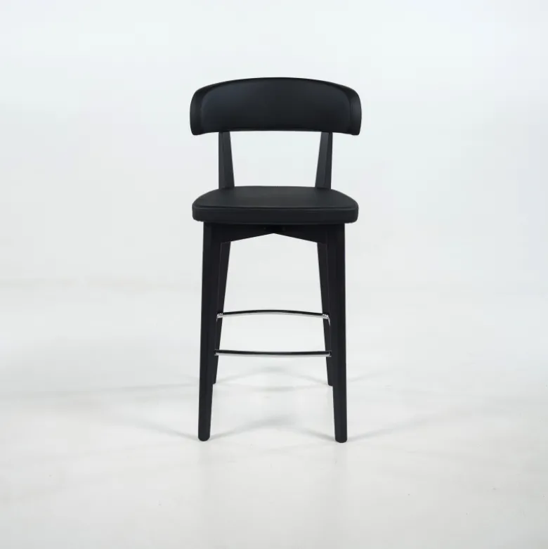 Siren Tabouret snack en bois massif avec assise et dossier rembourrés
