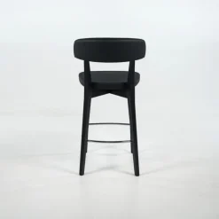 Siren Tabouret snack en bois massif avec assise et dossier rembourrés