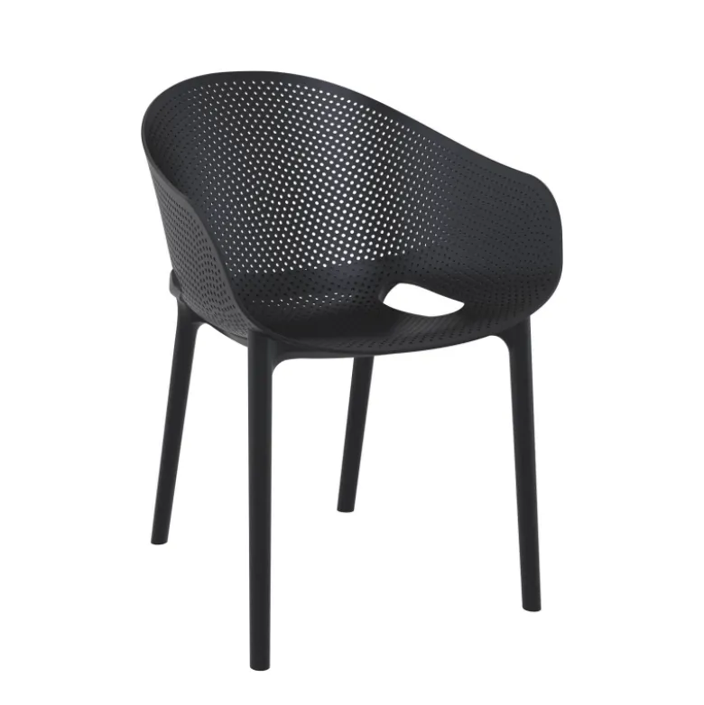 Sky Pro Fauteuil de jardin moderne empilable coque microperforée en polypropylène