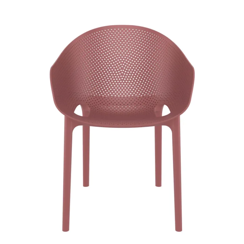 Sky Pro Fauteuil moderne empilable avec coque microperforée en polypropylène