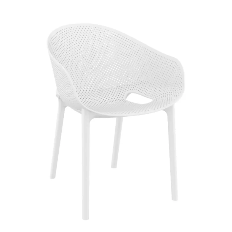 Sky Pro Fauteuil moderne empilable avec coque microperforée en polypropylène