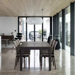 SM26/27 Table de salle à manger scandinave en placage bois avec allonges