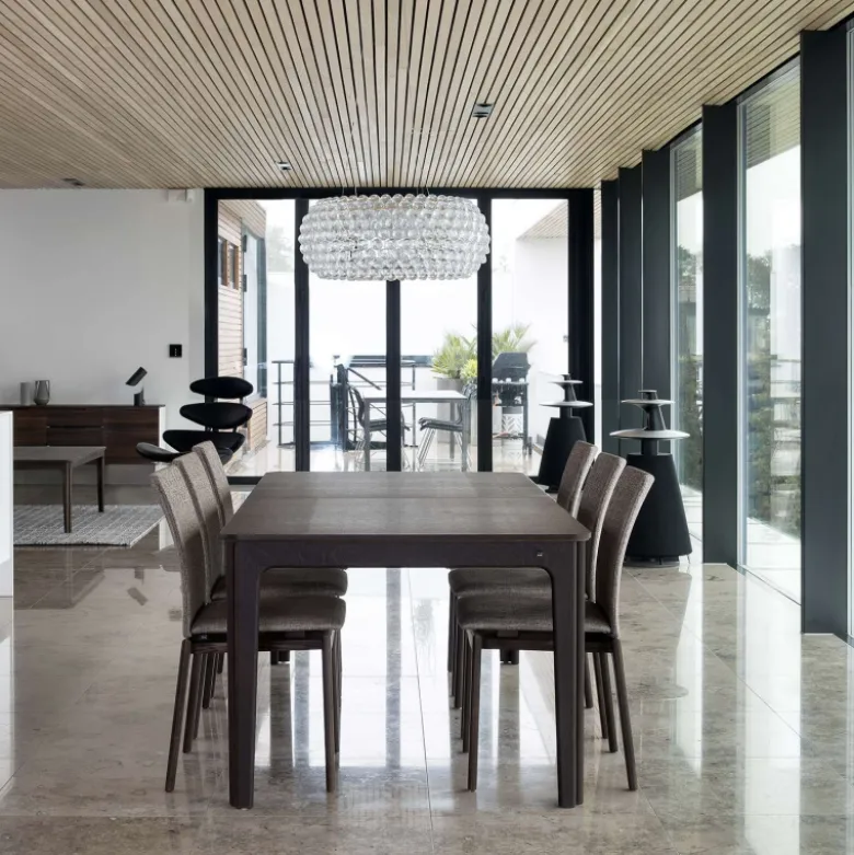 SM26/27 Table de salle à manger scandinave en placage bois avec allonges