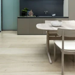 SM74 Table en bois massif scandinave elliptique avec allonges et piétement latéral