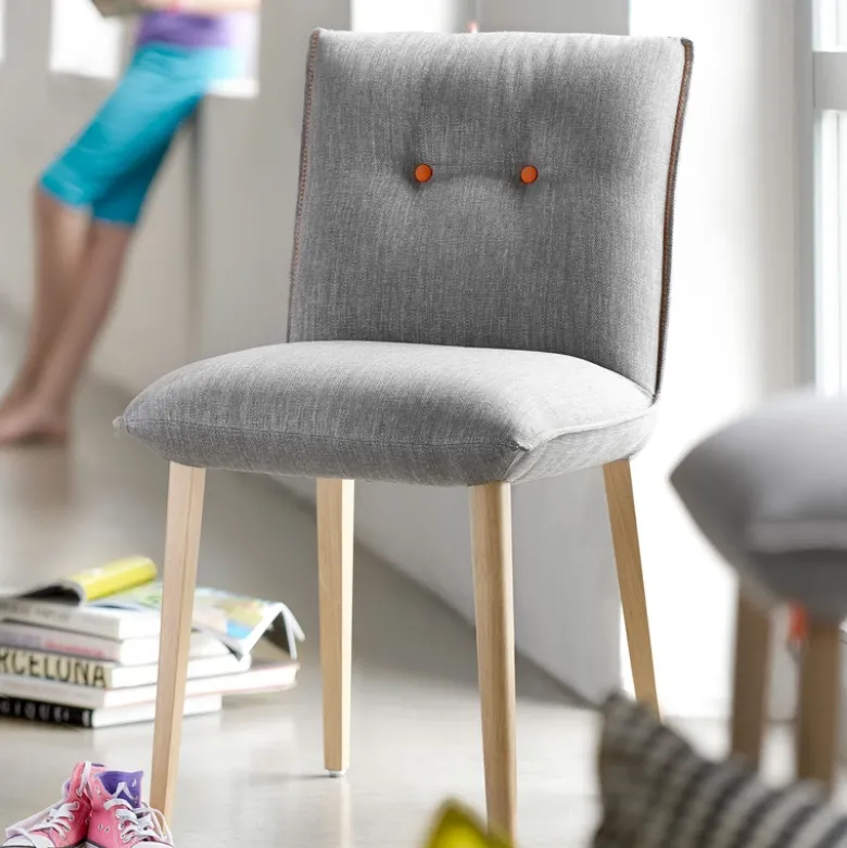 Soda Mobitec® Chaise cocooning en tissu avec boutons décoratifs