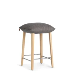 Soda Mobitec® Tabouret snack rembourré sans dossier en tissu et pieds bois