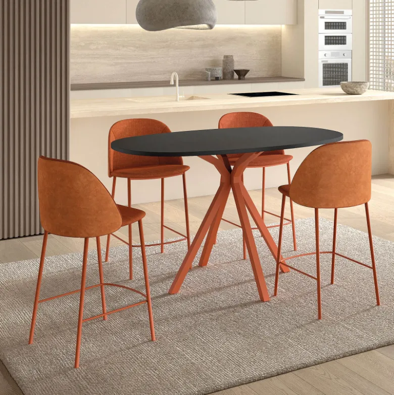 Soda Tabouret snack cosy en tissu avec pieds en métal