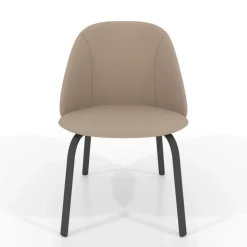 Sofia Chaise basse cosy en simili avec pieds en métal