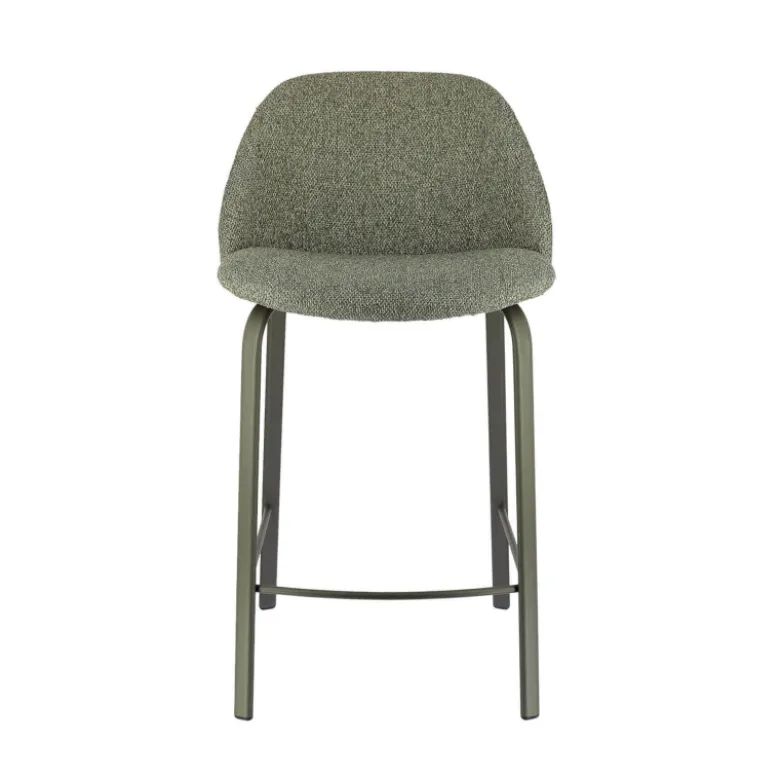 Sofia Tabouret snack confortable en tissu avec pieds en métal