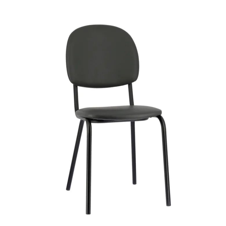 STR5 Chaise de cuisine en simili et métal