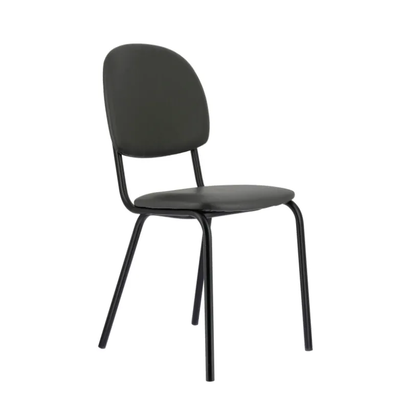 STR5 Chaise de cuisine en simili et métal