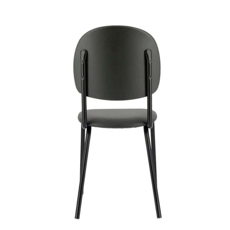 STR5 Chaise de cuisine en simili et métal