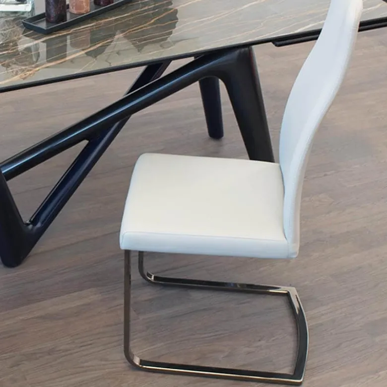 Sveva SLH Chaise de salle à manger italienne pieds luge