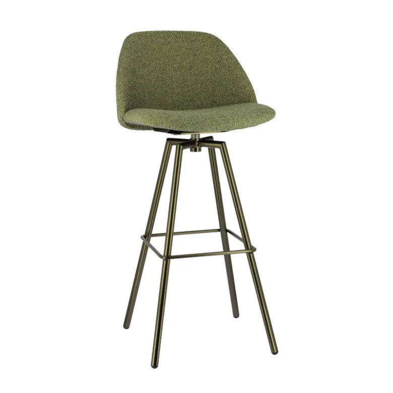 Swiftie Tabouret de bar pivotant en tissu et pieds métal