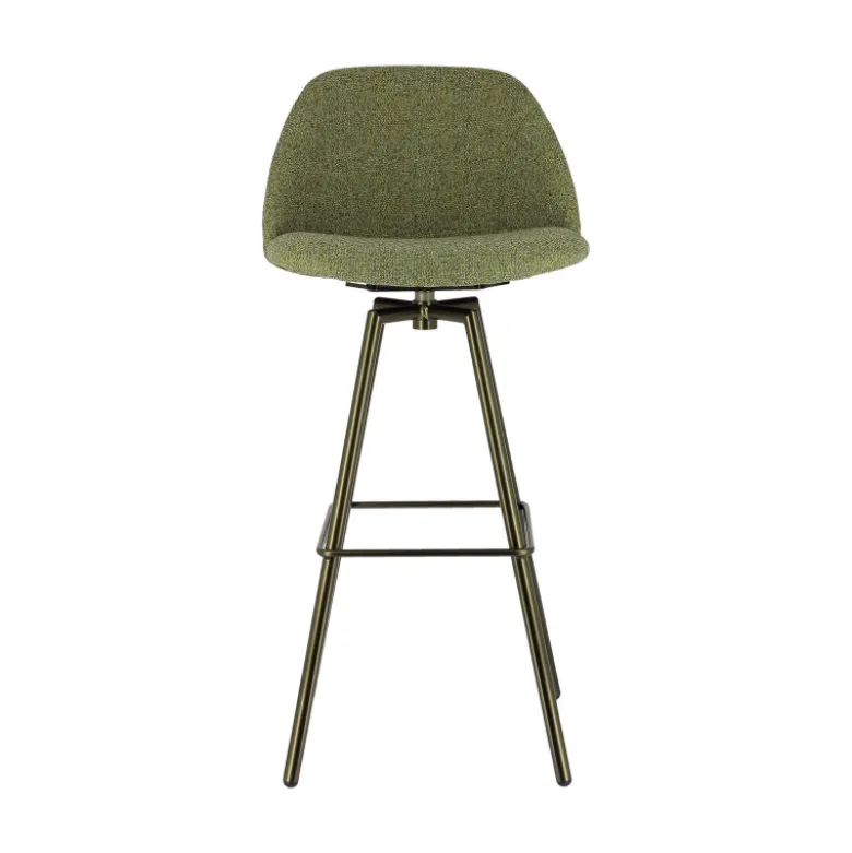 Swiftie Tabouret de bar pivotant en tissu et pieds métal