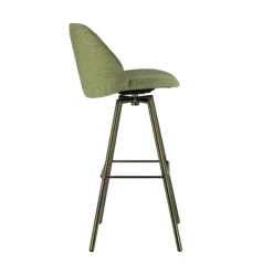Swiftie Tabouret de bar pivotant en tissu et pieds métal