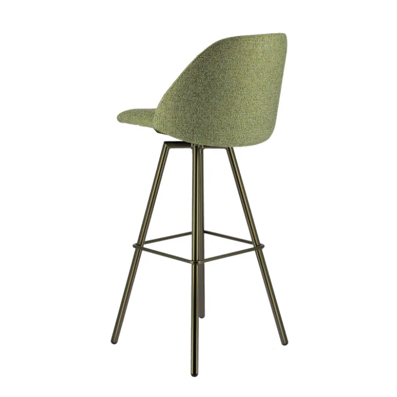 Swiftie Tabouret de bar pivotant en tissu et pieds métal