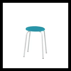 TabRond Tabouret bas empilable en métal et simili