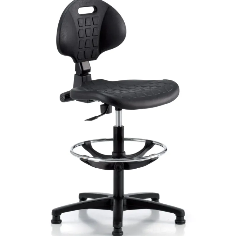 Tecnik Chaise d'atelier en polyuréthane sur patins avec repose