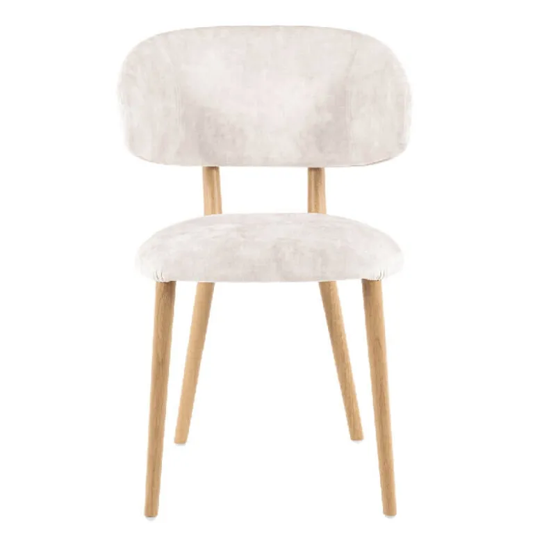 Toro Mobitec® Chaise moderne avec dossier incurvé en tissu et bois