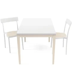 Toy bois Table de cuisine en verre avec rallonge