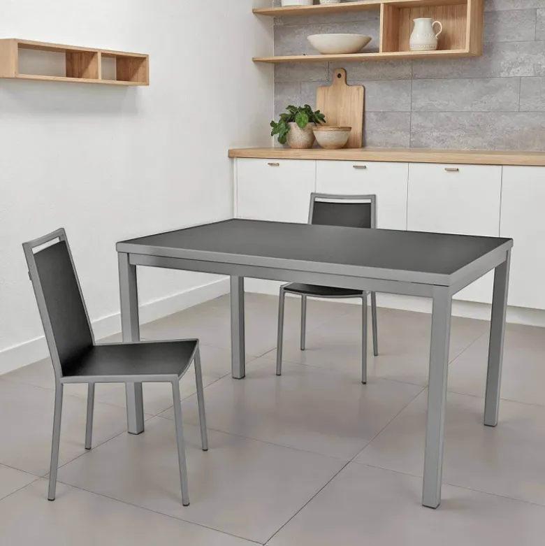 Toy métal Table de cuisine en verre avec rallonge hauteur 75 cm