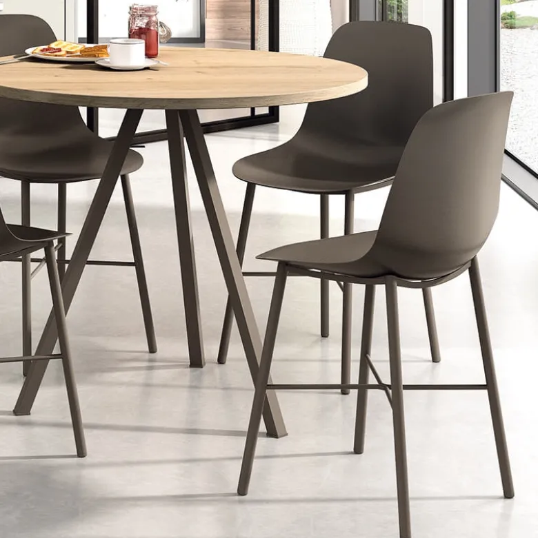 Triple Table ronde moderne en stratifié