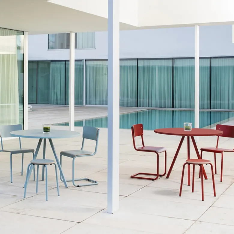 Triple Table ronde moderne en stratifié