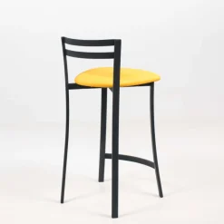Urane Carrier® Tabouret snack avec dossier bas en synthétique et métal made in France