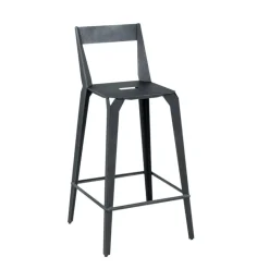 Valence Carrier® Tabouret snack industriel français en métal avec dossier