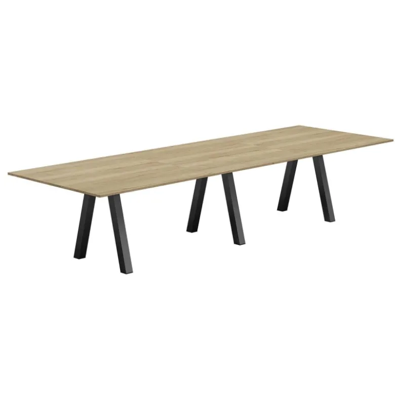 Veneto Grande table de salle à manger en mélaminé avec pieds obliques
