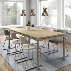 Vicenza Table de salle à manger en stratifié et pieds en métal