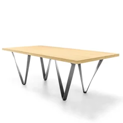 Wave Table design rectangulaire avec pied en métal