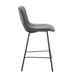WilliamTabouret cosy en tissu avec pieds en métal noir