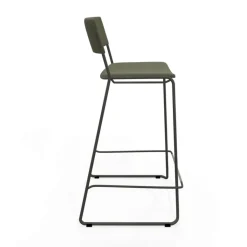 Zoom Tabouret de bar moderne en simili avec pieds traîneau