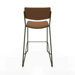 Zoom Tabouret snack moderne en simili avec pieds en traîneau